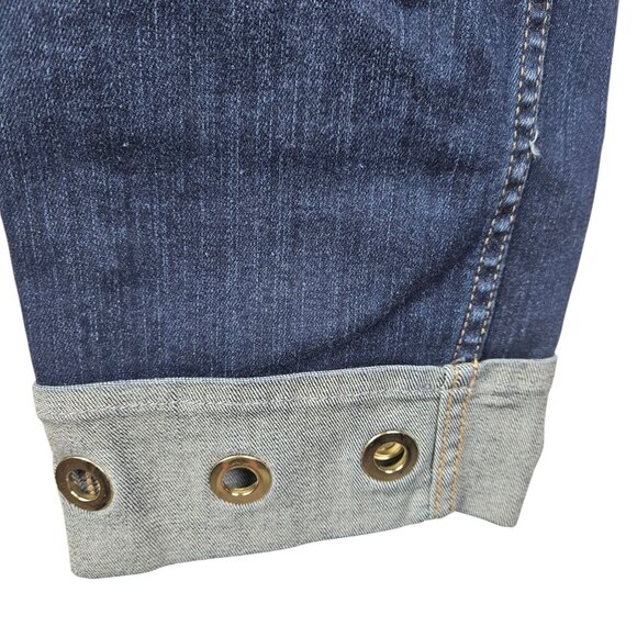 White House Black Market Grommet Hem The Straight Crop Jeans Mid Rise Size 6 - Picture 8 of 9